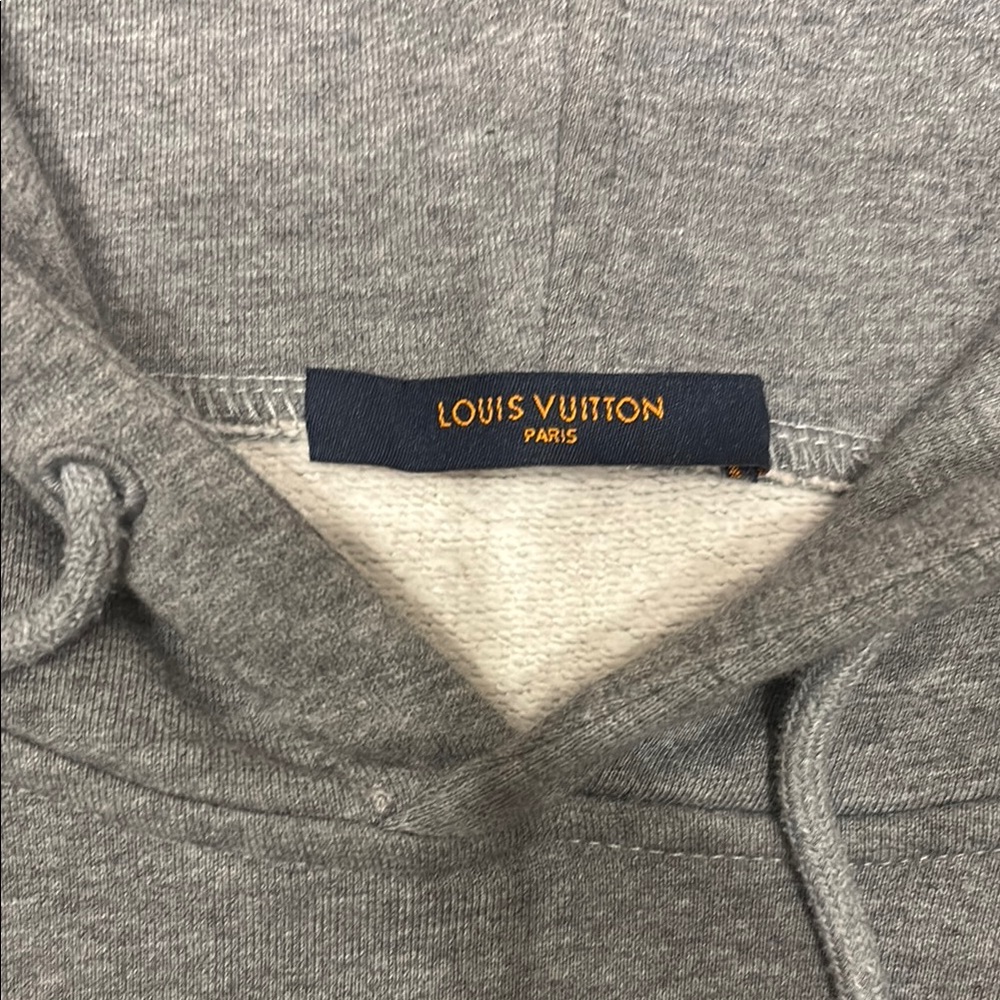 Louie vee Gray Hoodie with Green Text Accents